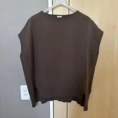 IENA コットンストレッチNEOワイドクループルオーバー　ブラウン
