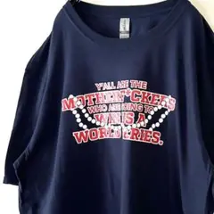 ギルダンMOTHERF TシャツワールドシリーズCKERSネイビー紺色古着 XL
