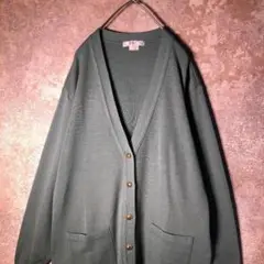 【ヴィンテージ】アースカラー カーディガン グリーン 古着 ZAS7