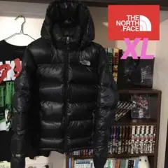 【美品】ノースフェイス フードダウン 800FIL 黒 レディースXL