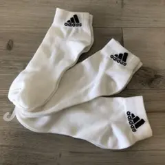 adidas ホワイト ショートソックス 約22〜25cm
