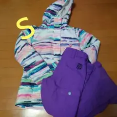 【美品】ROXY スノボウェア 上下セット 総柄 パープル S