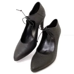 美品✨ecco エコー パンプス 黒 蛇型押し 41 ハイヒール おしゃれ