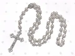 十字架 ❁⃘ パールネックレス シルバー