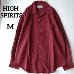 HIGH SPIRITS バーガンディ 長袖シャツ L オシャレ上品