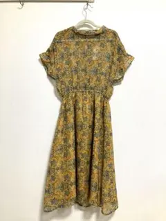 【未着用】花柄 ひざ下 ワンピース