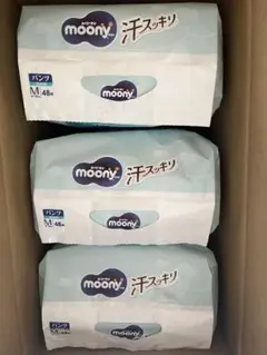 【新品未開封】moony おむつ 汗スッキリ Mサイズ 48枚入り 3袋