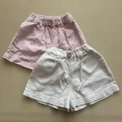 branshes 半ズボン 100cm ピンク・ホワイト　2枚セット♡