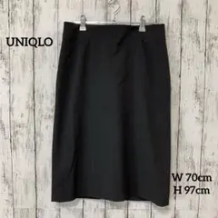 【美品】UNIQLO 膝丈タイトスカート【W70cm、H97cm】黒×白