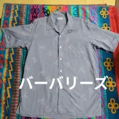 Burberrys ブルー柄入り半袖シャツ Lサイズ