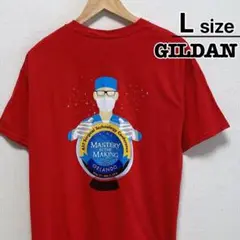 USA古着　GILDAN　Tシャツ　L　レッド　赤　プリント　オーランド　ロゴ