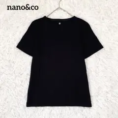 【ナノ&コー】ナノユニバース クルーネック半袖Tシャツ(S)シンプル 洗える 黒