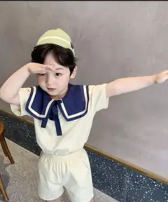 セーラー襟 Tシャツ ショートパンツ セット