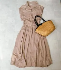 【IENA イエナ】CLASSY テンセルモールスキンシャツワンピース