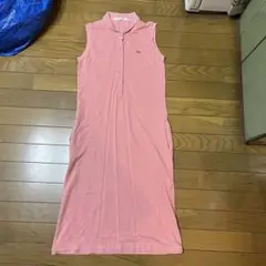 ラコステ ワンピース ノースリーブ ピンク