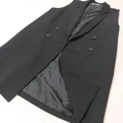 DouDou ダブルロングジレ ベスト ブラック　フリーサイズ