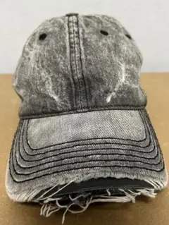ダメージ加工グレーキャップ　帽子