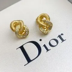 美品✨クリスチャン ディオール イヤリング ラインストーン 喜平 チェーン