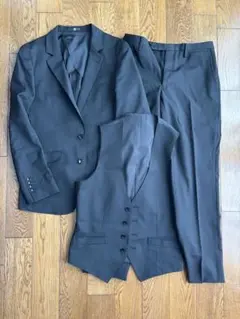 スーツ　スーツカンパニー　細身　黒　3点セット　美品