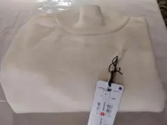 メンズカシミア100% ハイネック Ｌ　白
