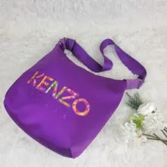 KENZO ショルダーバッグ ビックロゴ刺繍 A4 PC収納可 大容量 ナイロン