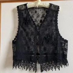 レースのベスト　　ブラック