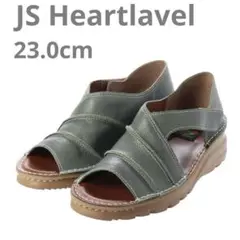 美品 ＪＳハートレーベル 日本製 牛革 コンフォートシューズ サンダル 厚底
