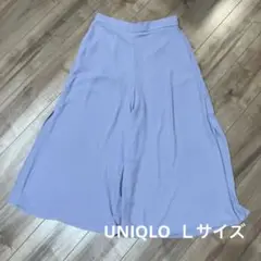 ユニクロ　サイドスリット　フレア　シフォン　パープル　紫