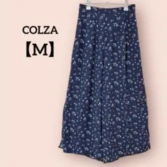 【美品】COLZA コルザ 花柄 総柄 ガウチョパンツ ネイビー　　　　　　　M
