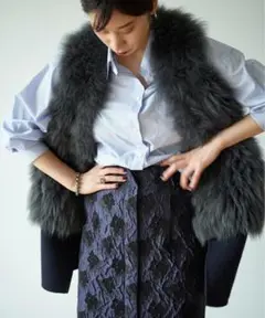 ほぼ新品 VERMEIL par iena カシミヤファーショートジレ ベスト