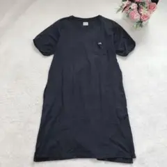 リー 半袖カットソーワンピース Tシャツ シンプル カジュアル ベーシック 無地