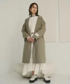 snidel サステナブルリバーコート カーキ