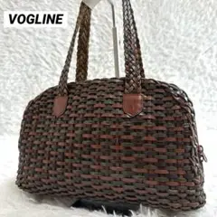 良品✨ヴォグリン レザー 編み込み トートバッグ ハンドバッグ ブラウン