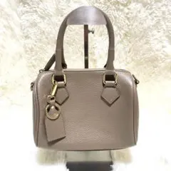 オウレンティ AULENTTI レザーミニボストンバッグ　2way ショルダー