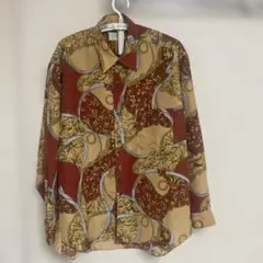総柄シャツ　スカーフ柄シャツ