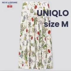 ユニクロ UNIQLO イネス コラボ ツイストプリーツロングスカート フラワー