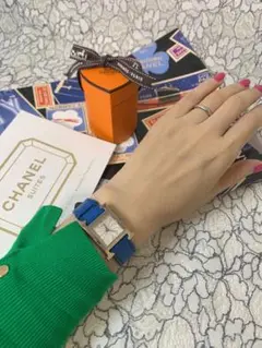 エルメス ♡Hウォッチ ブルーベルト クォーツ
