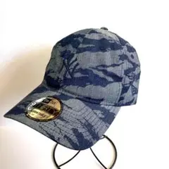 Used ニューエラ　キャップ　デニム素材　タイガーカモ柄　ネイビー　帽子