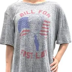 tipsyelves Tシャツ BILLFORFIRSTLADY グレーXL古着