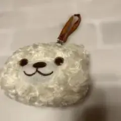 クマの顔型キーリング ホワイト