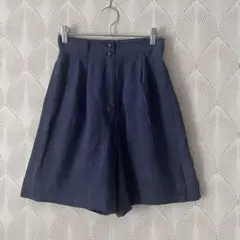 キュロット　ショートパンツ　膝上　薄手　ハイウエスト　裏地　日本製a1859