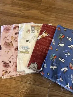 猫とのプリント生地 4枚セットマンハッタンナーズシリーズ