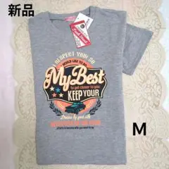 メンズプリントTシャツ∥グレーＭ∥ 新品