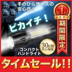 再入荷 高輝度 USB 充電式 懐中電灯 LED 超小型 防災 ライトsl2