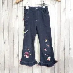mezzo piano メゾピアノ*ビジュー 刺繍 ワッペン ストレッチ パンツ