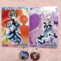 初音ミク クリアビジュアルポスター&缶バッジ4点セット