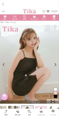 Tika ブラック タイトドレス L