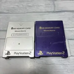 SONY PlayStation 2 メモリーカード 銀 紫 初期化済
