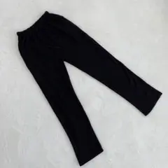 黒 パンツ ウエストゴム ストレート カジュアル コットン フリーサイズ