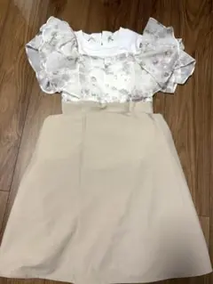 MAJESTIC LEGON ウエストきゅっとフリルフレアワンピース⭕️即日発送